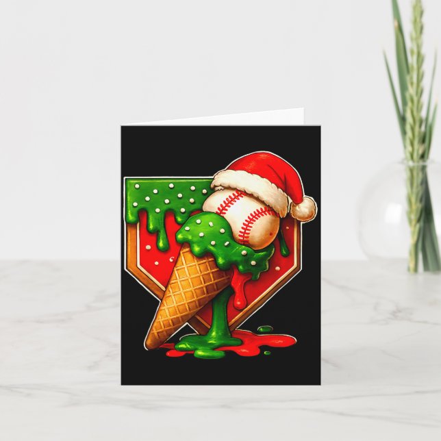 Carte Baseball Xmas Christmas Baseball Ice Cream Drip Bo (Devant)