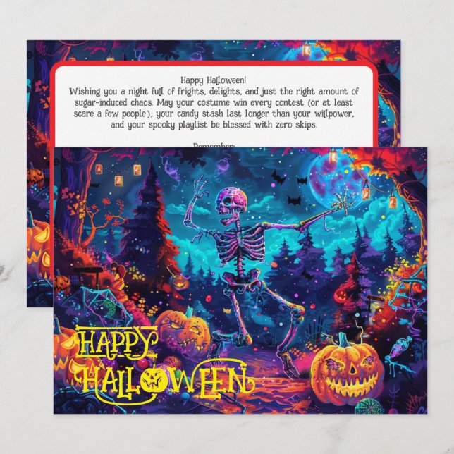 Carte Bash Halloween Boo-gee bones (Devant / Derrière)