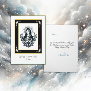 Carte Basique Vierge Noire Marie Fête des Mères