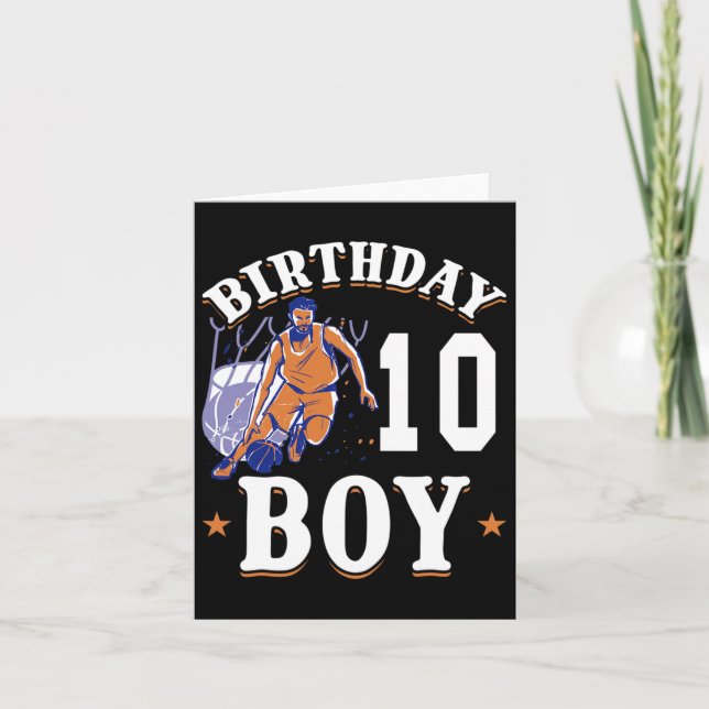 Carte Basket - Anniversaire Garçon 10 Anniversaire (Devant)