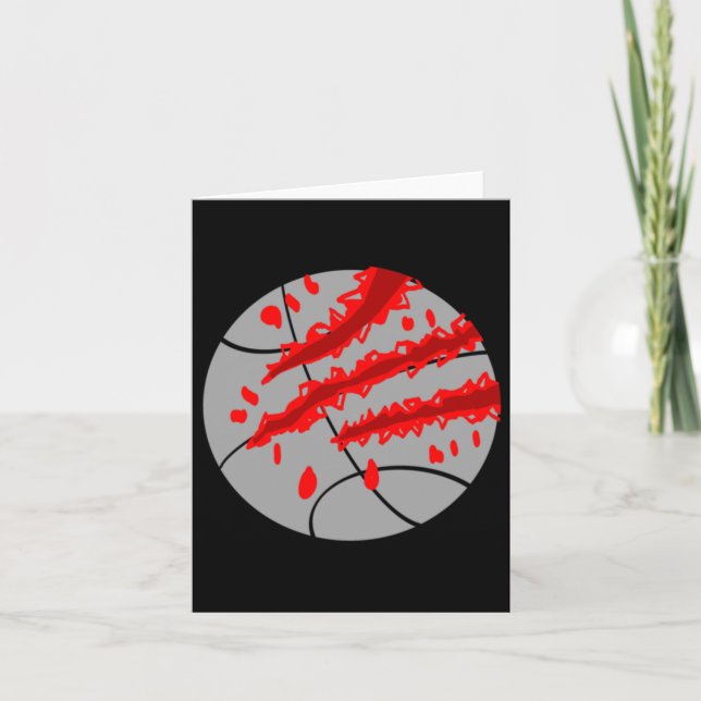 Carte Basket-Ball Avec Balle Rouge (Devant)