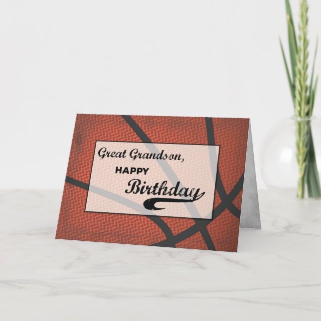 Carte Basket-ball d'anniversaire Great Grandson (Devant)