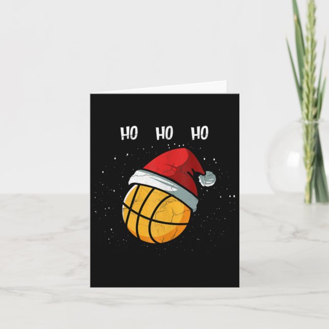 Carte Basket-ball de Noël Santa Hat Basket Pl (Devant)