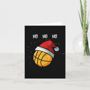 Carte Basket-ball de Noël Santa Hat Basket Pl