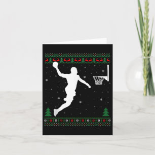 Carte Basket-ball Dunking Xmas Ugly Basketball Joueur Ch