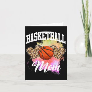 Carte Basket-ball Leopard Heart Tie Dye Basketball Maman
