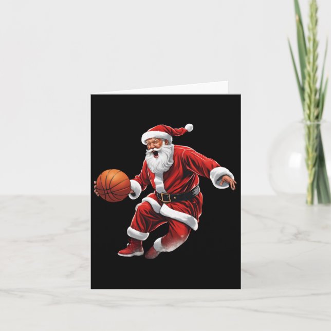 Carte Basket-ball Père Noël Slam Dunk Vilain Noël (Devant)