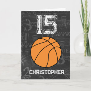 Carte Basket-ball personnalisé 15e anniversaire