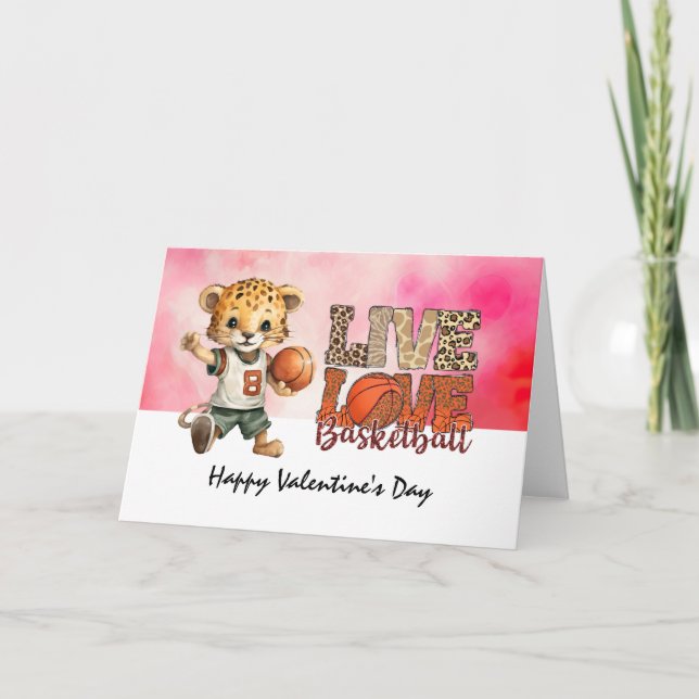 Carte Basket-ball Saint-Valentin Basket-ball avec amour (Devant)
