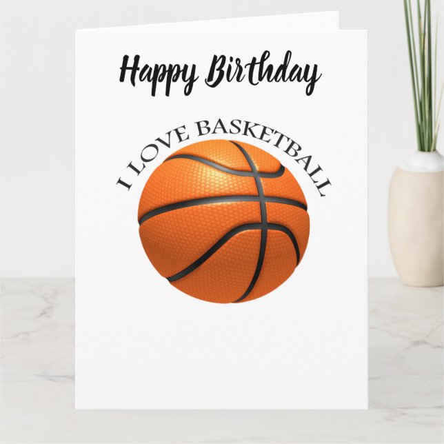 Carte Basket en cuir orange et noir personnalisé (Devant)