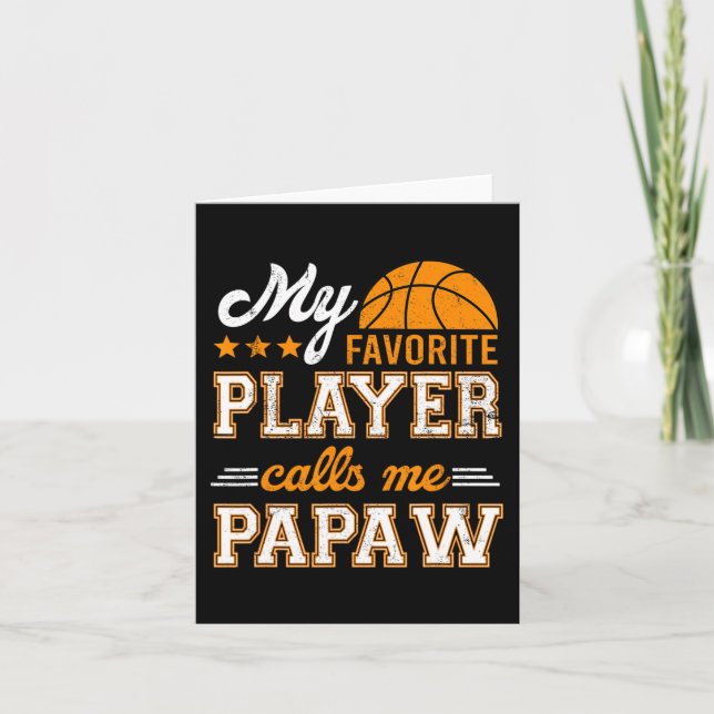 Carte Basket Mon Joueur Favori M'Appelle Papaw (Devant)