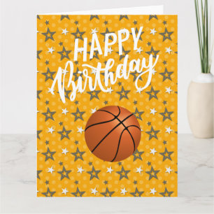 Carte Basket sur étoiles Joyeux anniversaire au joueur C