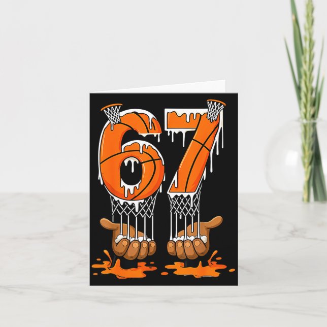 Carte Basketball 67 Six Seven Drôle Gen Alpha Meme Drip  (Devant)