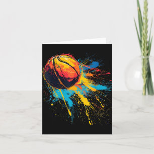 Carte Basketball Aquarelle Artwork Basketball Joueur Dr.