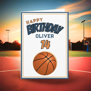 Carte Basketball Ball Joyeux Anniversaire Sports