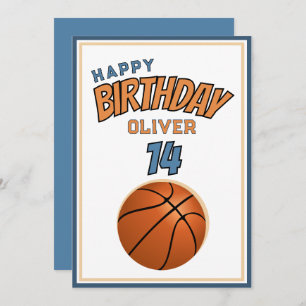 Carte Basketball Ball Joyeux Anniversaire Sports