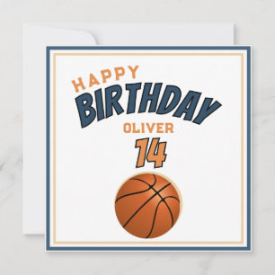 Carte Basketball Ball Joyeux Anniversaire Sports