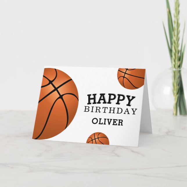 Carte Basketball Ball Sports Happy Birthday Kids (Devant)