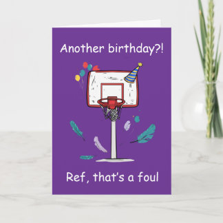Carte Basketball Birthday Foul Called Celebration