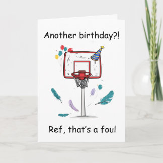 Carte Basketball Birthday Foul Called Celebration