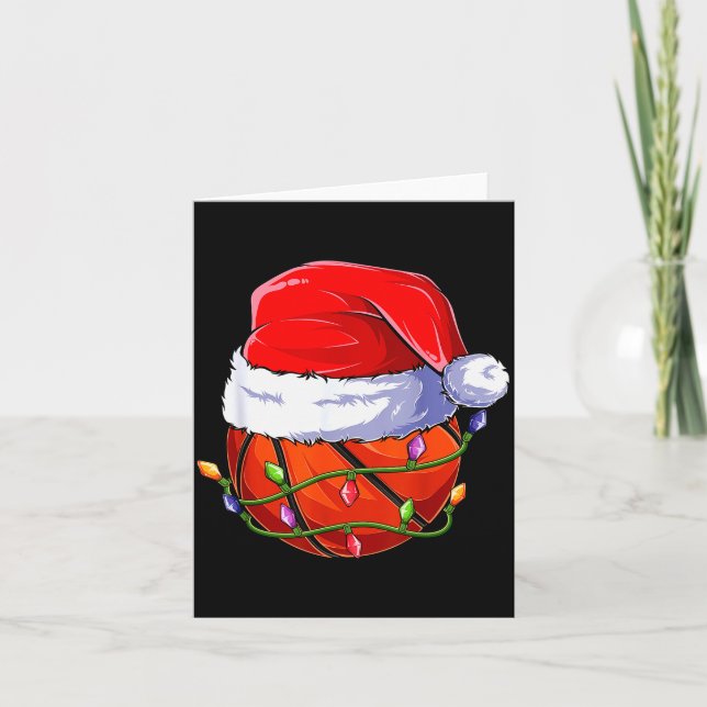 Carte Basketball Christmas Boy Apparel, Funny Santa Srt  (Devant)
