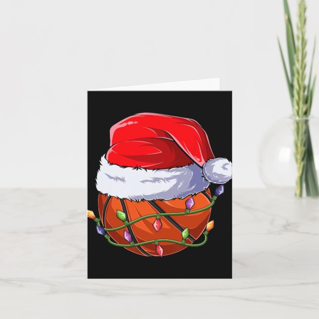 Carte Basketball Christmas Boy Apparel, Funny Santa Srt  (Devant)