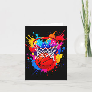 Carte Basketball coloré Couleur Splaie Dye Hoop Graphiqu