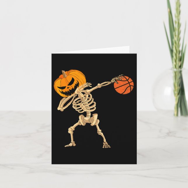 Carte Basketball Dabbing Skeleton Hommes garçons Hallowe (Devant)