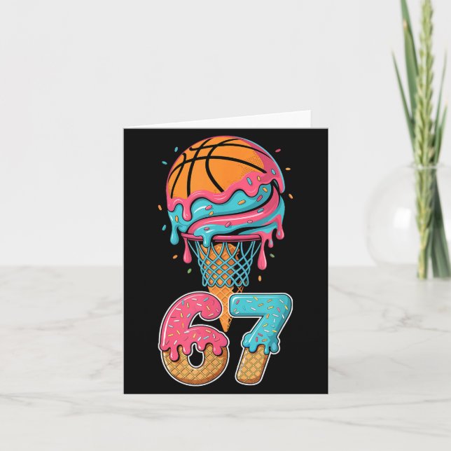 Carte Basketball Drip Number 67 Player 67th Birthday Ice (Devant)