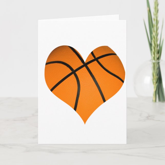 Carte Basketball en forme de cœur (Devant)