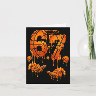 Carte Basketball enfants 67 six sept anniversaire drôle 