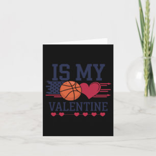Carte Basketball Est Mon Cœur à la Saint-Valentin