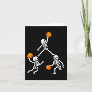 Carte Basketball Halloween Skeleton Dunking Dribble Boys