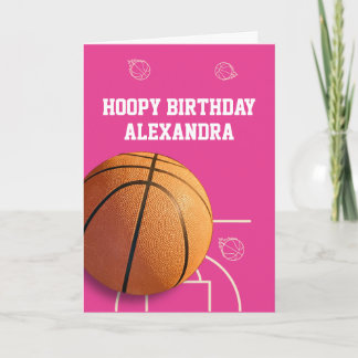 Carte Basketball Happy Birthday Card Sports Funny Pink
