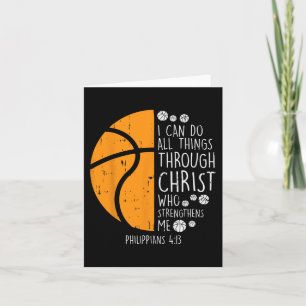 Carte Basketball je peux faire des choses Bible Verse Di