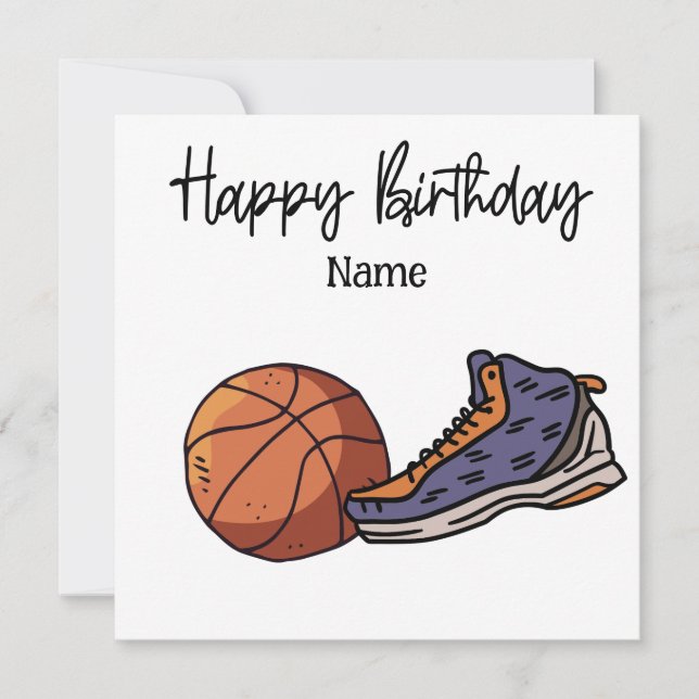 Carte Basketball Joyeux anniversaire au joueur avec ball (Devant)