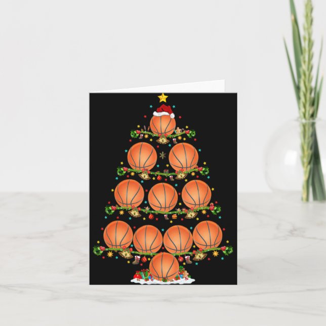 Carte Basketball Lights Xmas Santa Basketball Christmas  (Devant)