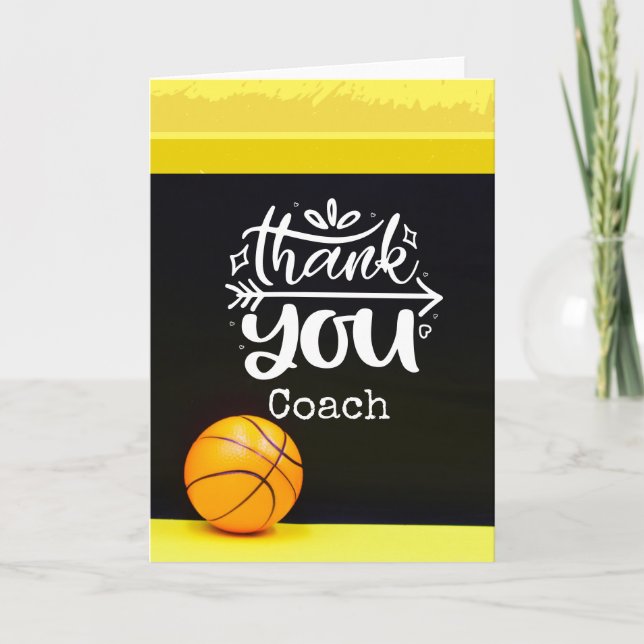 Carte Basketball merci entraîneur (Devant)