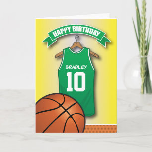 Carte Basketball Red Jersey Sports Custom Anniversaire