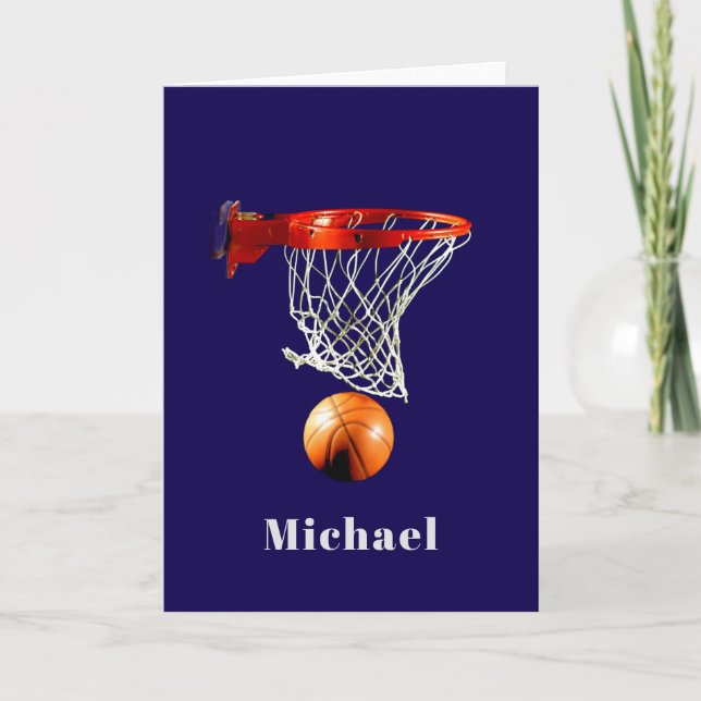 Carte Basketball Remplacez par Votre Nom (Devant)