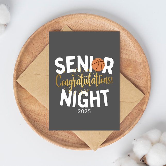 Carte Basketball Senior Night Congratulations Card (Créateur téléchargé)