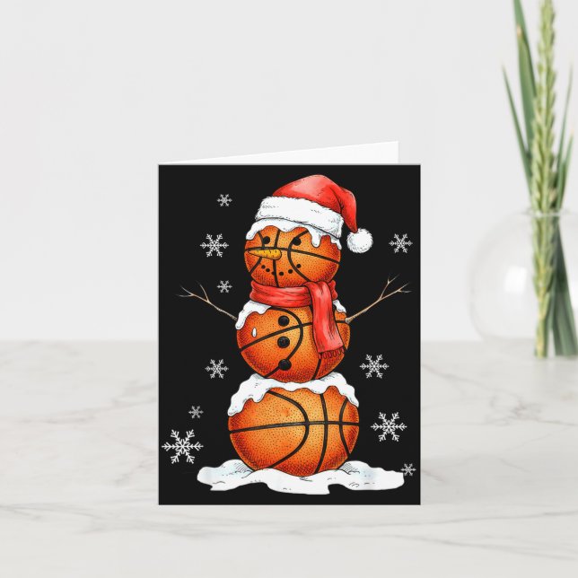 Carte Basketball Snowman Christmas Holiday Srts Xmas Paj (Devant)