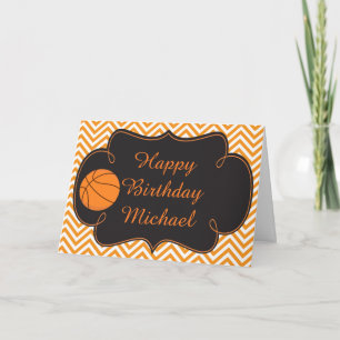 Carte Basketball Sports Orange Anniversaire