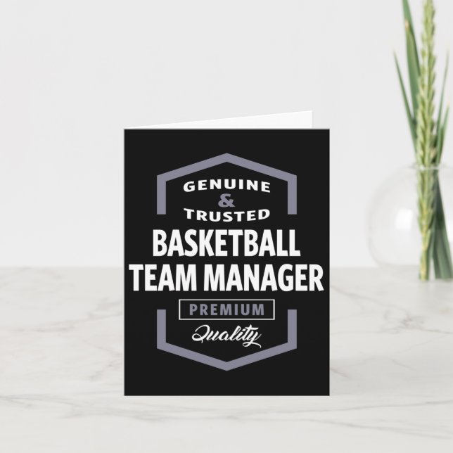 Carte Basketball Team Manager Logo Idées cadeaux (Devant)