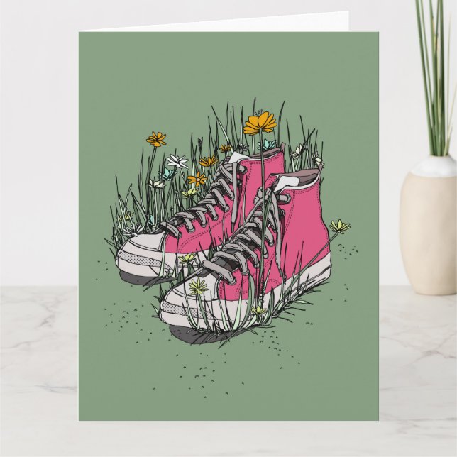 Carte Baskets Montantes Vintage (Devant)