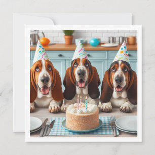 Carte Basset Hound, anniversaire de Basset Hound