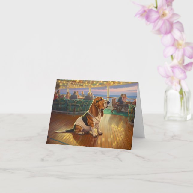 Carte Basset Hound Christmas Cruise : Pawsome Holiday (Orchidée)