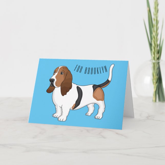 Carte Basset hound dessin de chien (Devant)