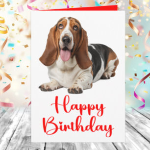Carte Basset Hound Drôle Anniversaire Amateurs de Chiens