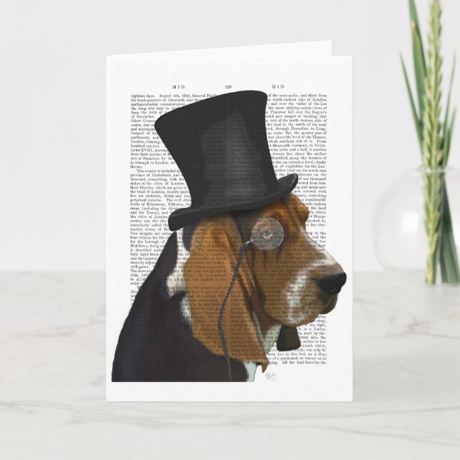 Carte Basset Hound, Formal Hound et Casquette (Devant)